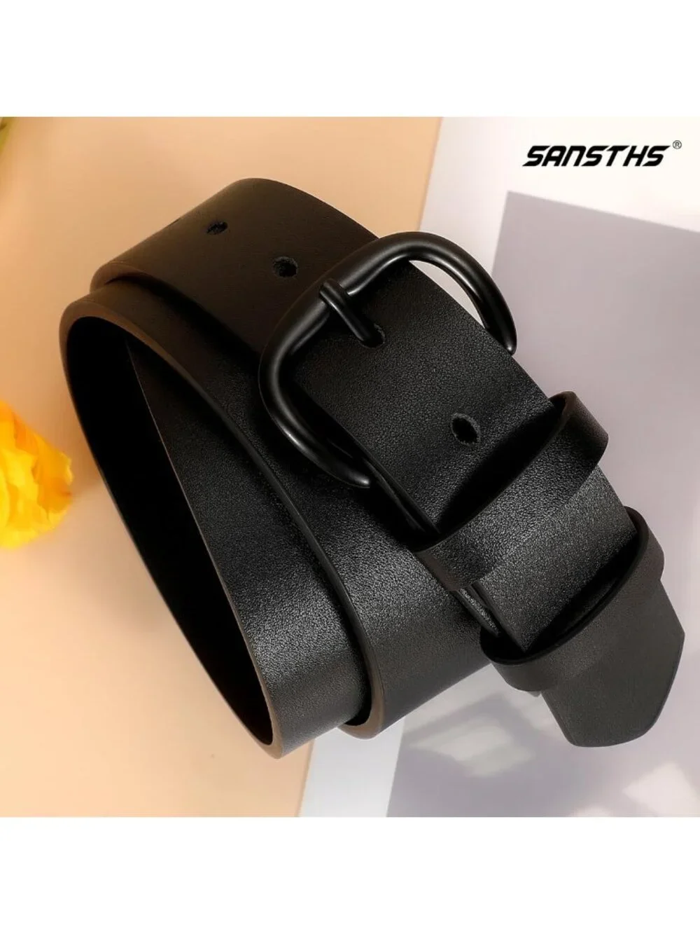 Stylish Black Leather Waist Belt for Women - Perfect for Jeans, Dresses & Pants